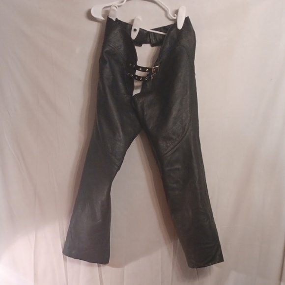 Street&steel Black Leather Pants with Studded Belt Size XL - Picture 1 of 8